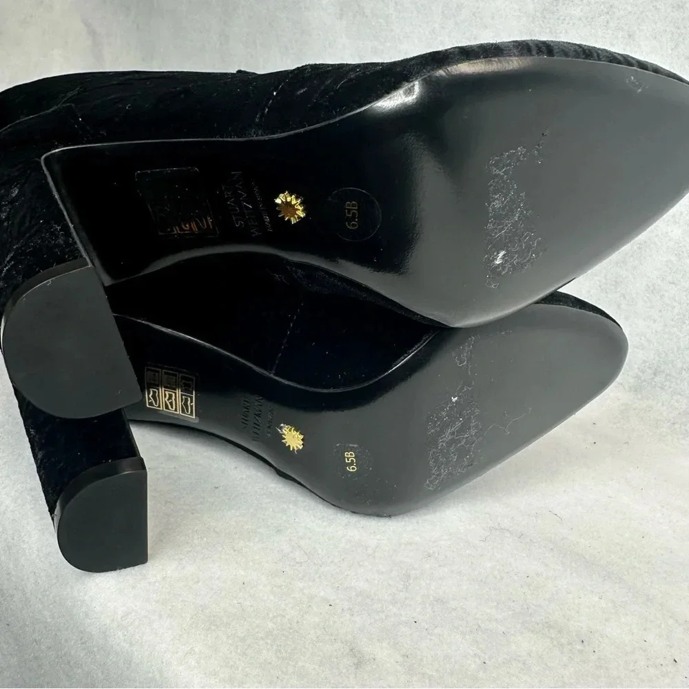 Stuart Weitzman Vidaland Convertible Boot in Black Crushed Velvet. Sz: 6.5